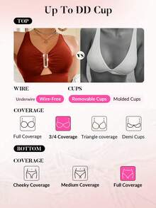 Voyashape Women's Beach Vacation Casual Jumpsuit Swimsuit Tummy Control Bathing Suit Pushup Swimsuit Swimsuits For Woman Tummy Control Yummy Control Bathing Suit Push Up Body Suit - Brown - View 4