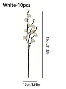 1/4/8支装人造梅花，21.7英寸仿真冬青长茎塑料花，适用于家居、酒店、办公室、婚礼、派对、花园装饰 - 彩色 - 查看 11
