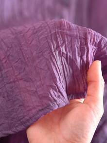 Rusticease 女士休闲印花连衣裙和薄纱衬衫两件套，夏季 - 紫色 - 查看 6