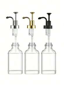 1pc Square Glass Syrup Dispenser With Label For Bar And Home Use, Durable Transparent Bottle For Milk, Tea, Syrup Storage, 500ml/16.9oz, Kitchen Tool, Barware - Multicolor - View 7
