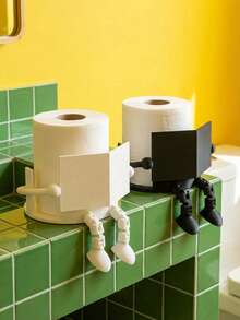 Joivida Single Unit Cartoon Character Toilet Paper Holder, Fade-Resistant Plastic Design, Countertop & Edge-Mountable Tissue Roll Stand, Decorative Bathroom & Kitchen Accessory For Home, Office & Travel, Perfect Birthday, Holiday, Valentine's Day & Party Gift For Adults, Decor Enthusiasts & Hosts,Spring To Summer - Tissue storage rack - View 1