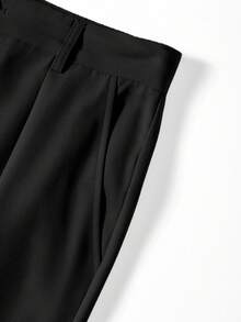 Manfinity Mode Plus Size Men's Slim Fit Black Suit Pants, Formal - Black - View 5