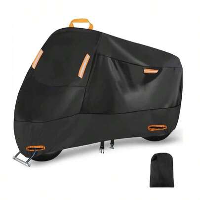 This All-In-One Black Bicycle/Motorcycle Cover Features A Keyhole And Storage Pocket, As Well As Reflective Safety Straps And Elastic Bands For Nighttime Use. It Can Accommodate 1-3 Bicycles. Made Of Thick, Durable Oxford Cloth, It Has Water-Resistant, Sun-Proof, Dust-Proof, Windproof And UV-Resistant Functions. Suitable For Heavy-Duty Road Bikes, Mountain Bikes, ATVs, Electric Bikes, Motorcycles And BMX Bikes.
