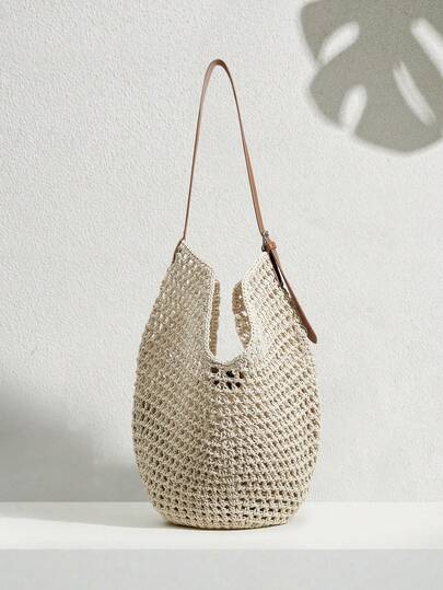 SHECARRY 手工编织渔网单肩包