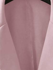 SHEIN Clasi Áo blazer tay dài màu trơn, cài cúc phía trước, kiểu dáng thanh lịch, phù hợp cho công sở. - Hồng - Xem 5