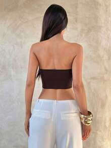 Aloruh Áo ngực màu đen gợi cảm có chi tiết ren dành cho nữ - Màu nâu  Mocha - Xem 2