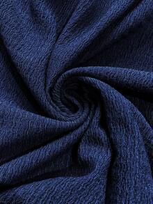 Vionelle Camiseta feminina plus size de verão elegante com gola redonda, blusa casual de malha folgada, ideal para o trabalho, com mangas bufantes estilo borboleta e design romântico. - Azul - Ver 6