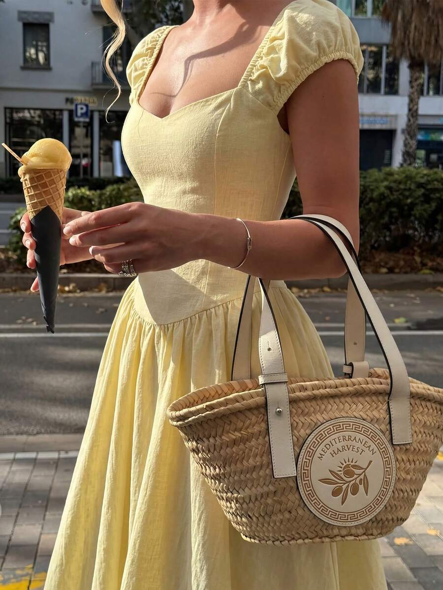 Firerie 女士优雅夏季浪漫度假约会婚礼派对毕业季舞会礼服浅黄色露背吊带连衣裙,沙滩度假连衣裙,白色连衣裙 - 淡黃色 - 查看 1