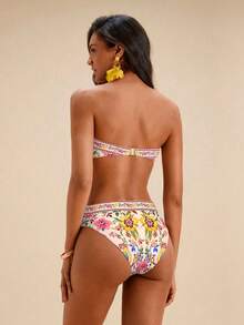 Travachic Bộ bikini quây in hoa dành cho nữ, trang phục mùa hè cho nữ, đồ bơi nữ, áo tắm nữ. - Nhiều màu - Xem 2