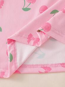 4件套女童可爱草莓樱桃印花吊带背心，春夏款 - 彩色 - 查看 5