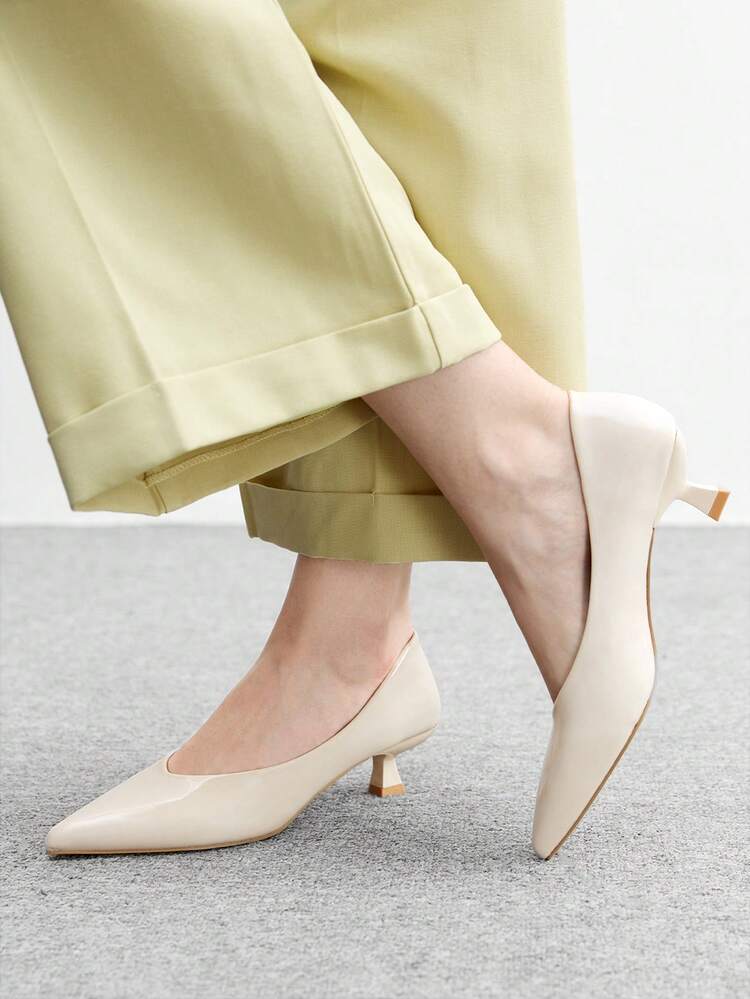 CUCCOO BIZCHIC Women's Pointed Toe Low Heel Classic Simple Basic Commute Work Party Pumps