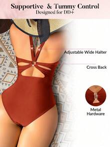 Voyashape Women's Beach Vacation Casual Jumpsuit Swimsuit Tummy Control Bathing Suit Pushup Swimsuit Swimsuits For Woman Tummy Control Yummy Control Bathing Suit Push Up Body Suit - Brown - View 2