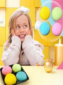 POKOJA LAND Stress Ball Set, quetschbarer Stressball, 4er Pack Quetschball für Kinder, Fidget Toy, langsam ansteigender Quetschball, Quetschspielzeug, Quetschball für Kinder zur Stressreduktion, Stressabbau, Unterhaltungssteigerung, ein tolles Geschenk für Geburtstag, nach der Schule, Feiertage. - Verschiedenfarbig - Übersicht 3