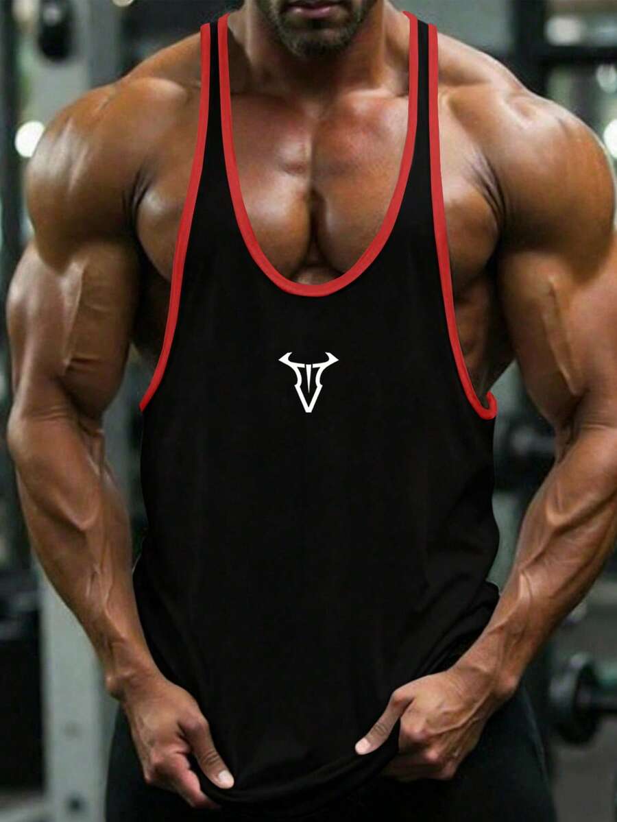 GymBeat 男士运动T恤和背心 - 黑色 - 查看 1