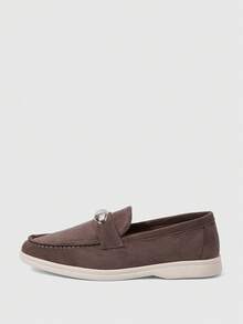 Sleekvia Giày lười đế bằng, giày lười đế mềm, giày casual nữ mùa thu 2026 mới. - Xám - Xem 1