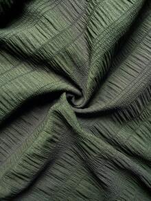 Comfylo 大码女式度假褶皱设计休闲吊带裙，适合节日穿着，也适合沙滩穿着，是度假、夏季、母亲节、夏季等各种场合的理想选择。 - 軍綠色 - 查看 6