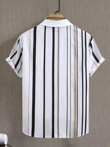 Manfinity RSRT Bộ áo polo cổ bẻ kẻ sọc và quần short dành cho nam cỡ lớn. - Nhiều màu - Xem 2