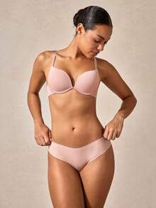 Veilyse Women's Solid Color Underwired Bra Lingeriefor Summerfor Summer - Pink - View 3
