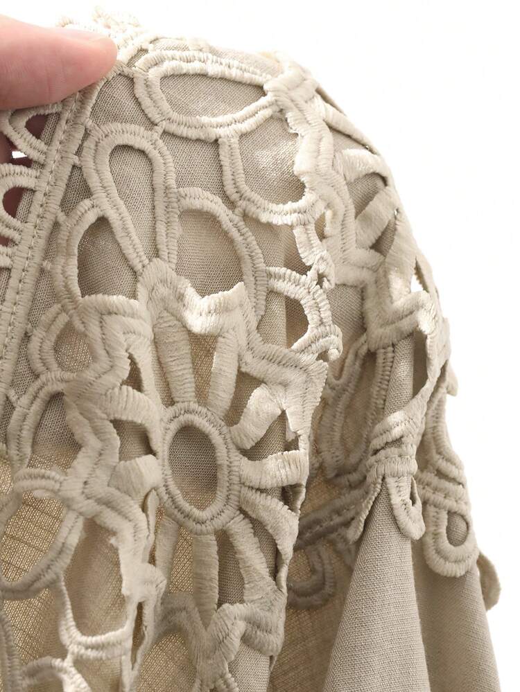 Women's Lace Patchwork Top And Casual Pants 2 Pieces Set, Summer Holiday Outfit