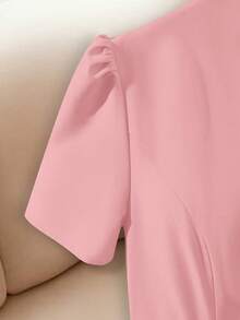 sfvsSHEIN  Vestido de manga corta con diseño de botones elegante y retro para mujervfdw 8NL5 - Rosa Pálido - Ver 4