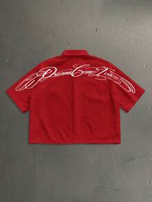 StoneGrade Camisa de manga corta casual con estampado all-over para hombre - Rojo - Ver 1