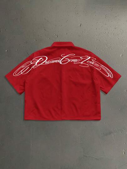 StoneGrade Camisa de manga corta casual con estampado all-over para hombre