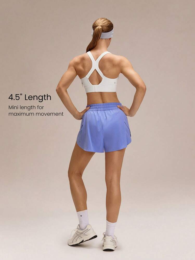 4.5" VitalSwift Lightweight Multi-Layered High-Waist Shorts With Built-In Underwear Adjustable Drawstring Daily Casual Summer Quick Dry Moisture Wicking Anti-Odor