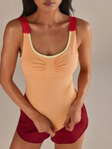 Athîral Women's Contrast Trim Fitted Sleeveless Breathable Sports Tank Top - Multicolor - View 5