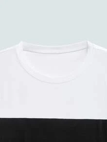 Modcrash 男士渐变色休闲圆领短袖T恤 - 黑色 - 查看 3