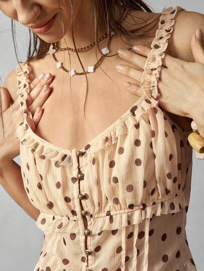 Bohemela 女士梭织波点印花衬衫，春夏款