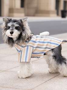 Fun Patchwork Shirts, Dog Clothes, Cat Clothes, Animal Dresses, Spring And Dog Shirts, British Style Dog Clothes, European And American New Small Animal Two Legged Clothes - Rust Brown - View 7