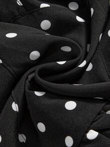 ROMWE Avant 女士浪漫度假风格波尔卡圆点和格子露背挂脖背心套装 - 彩色 - 查看 9