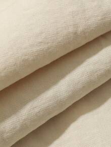 DAZY Bộ đồ nữ dáng rộng thoải mái kiểu đi biển, gồm áo thun ngắn tay và quần ống đứng, thích hợp cho mùa xuân/hè. - Màu be - Xem 6