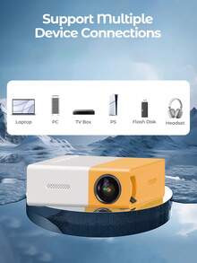 Teckwe Mini Portable 1080P LED Projector For Home Party Meeting Theater, Projector Home Cinema Review - Orange - View 6