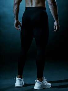 GymBeat Men Sports Tights - Black - View 2