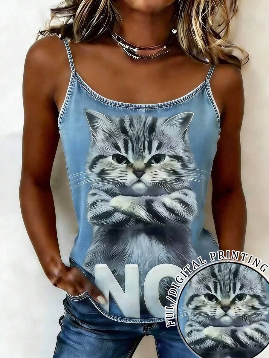 女士修身短款吊带背心 - 白色 - 查看 1