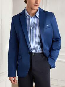 Officeau 修身男士西装外套，商务正式伴郎礼服 - 藍色 - 查看 5