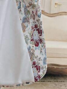 Anewsta 女款花卉法式刺繡長袖寬鬆西裝外套，優雅夏季時尚，適合通勤、度假與約會茶會 - 淺藍色 - 查看 8