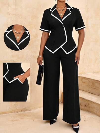 Villa Velisse 大码女士优雅百搭套装