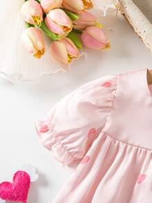 Elladie kids 1件女婴可爱3D立体碎花连衣裙，适合夏季穿着 - 粉色 - 查看 8