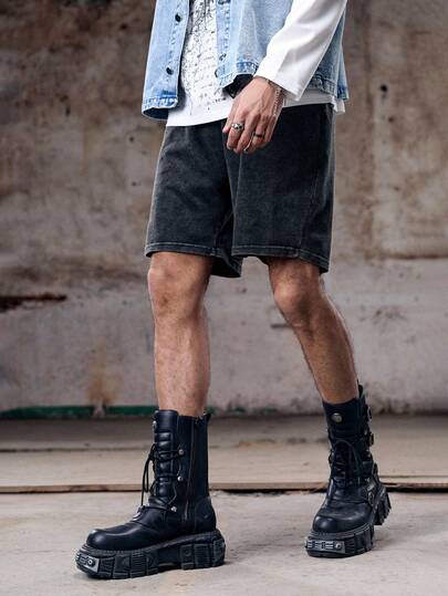 Skyrend 2 件套男士复古水洗休闲运动短裤