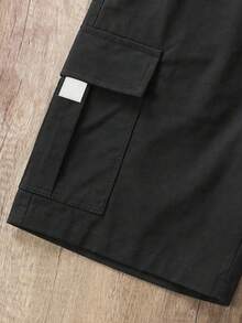 Manfinity Joysei Plus Size Men's Cargo Shorts, Suitable For Commuting, Travel, Casual, Weekend Outings, Outdoor Activities, And Social Occasions Streetwear Men Shorts Black New York Short For Men Men Black Cargo Shorts Men Shorts Pocket Cargo Jorts - Black - View 3