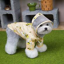 PETSIN 狗狗雨衣，宠物防水服，春夏动物防水雨衣，狗狗服装，猫咪服装，动物服装，春季狗狗服装，英式狗狗服装，欧美新款小型动物腿部服装 - 黃色 - 查看 3