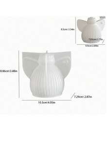 爱心花环天使装饰硅胶模具 DIY 光滑条纹蜡烛石膏模具 - 白色 - 查看 8