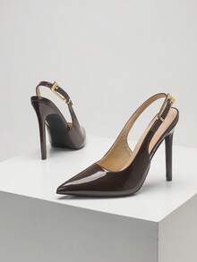 CUCCOO SZL Bàn nước cao gót một chiếc dành cho nữ - Cà phê nâu - Xem 4