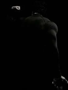 RISE LYT Áo thun thể thao dài tay màu đen dáng ôm, cổ đứng, in hình nhện dành cho nam, chất liệu co giãn. - màu đen - Xem 2