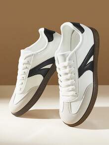 CUCCOO EASI Zapatillas deportivas casuales de mujer con contraste de color, cómodas para uso diario para Navidad - Ceniza blanca 8 - Ver 8