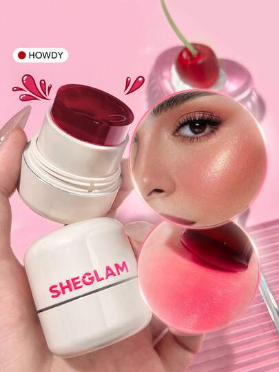 SHEGLAM Jelly-Licious Hydrating Lip & Blush Tint-Howdy 4 Colors Watery Blush Stick Long Lasting Pigment Dual-Use Natural Pigment Jelly Texture Face Makeup Rare Brand Beauty Makeup Face Paint Cosmetic For Women Girls Perfect For Spring Summer Ideal For Y2K Fancy Fashion Suitable For Birthday Mother'S Day Gift Rave Party Ready Best Color