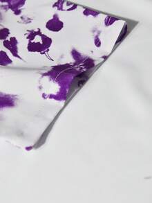 Genlund Áo sơ mi tay ngắn mùa hè kiểu dáng thường ngày, cài nút phía trước, nhuộm tie-dye (in ngẫu nhiên), thích hợp cho kỳ nghỉ lễ. - Nhiều màu - Xem 5