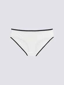 Loungeista 6pcs Simple Sports Mid-Waist Triangle Underwear With Letter Print - Black and White - View 10
